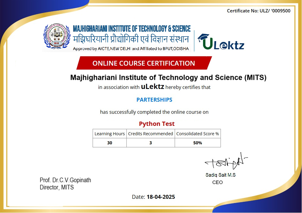 certificate